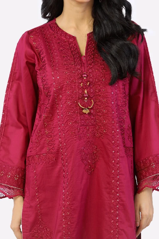 Maroon Embroidered 2PC