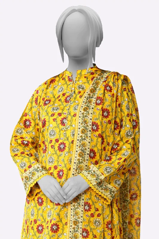 Mustard Printed 3PC