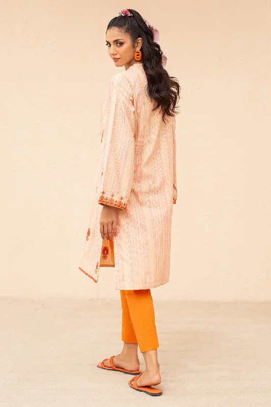 Cream Embroidered Kurti