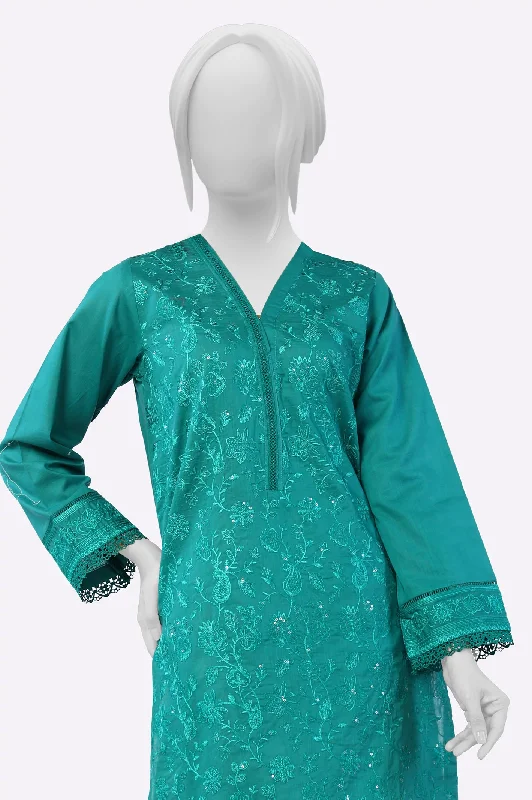 Green Embroidered Kurti