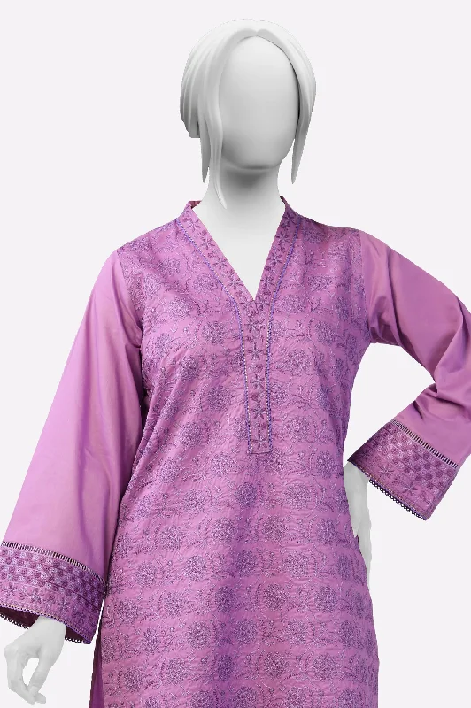 Purple Embroidered Kurti