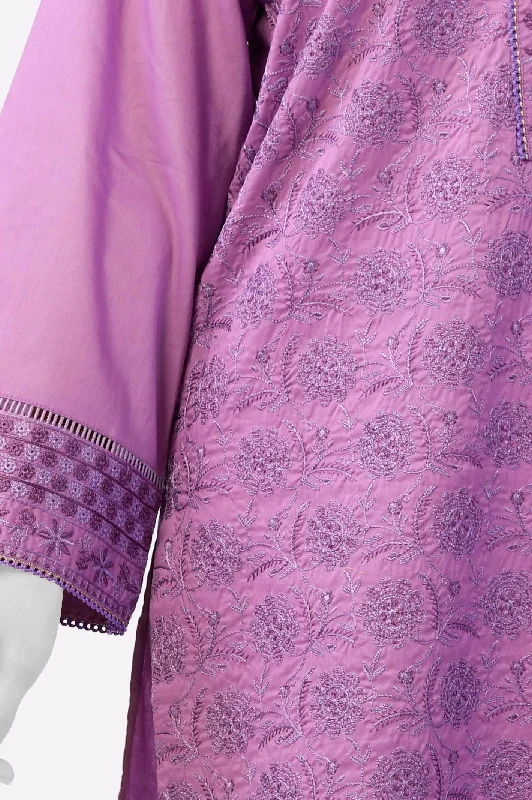 Purple Embroidered Kurti