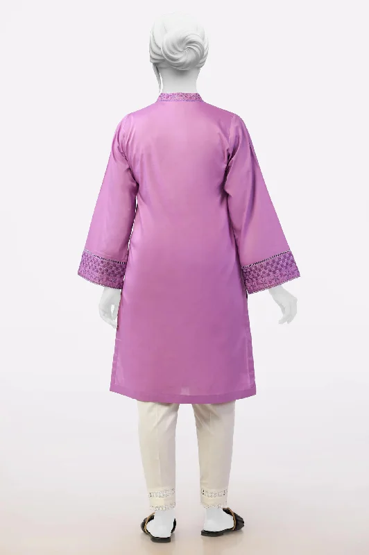 Purple Embroidered Kurti