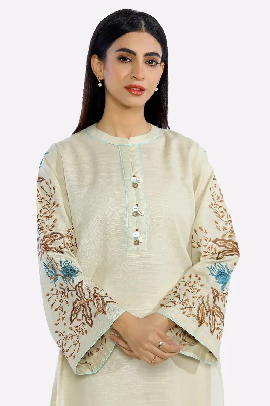 Ivory Embroidered Kurti