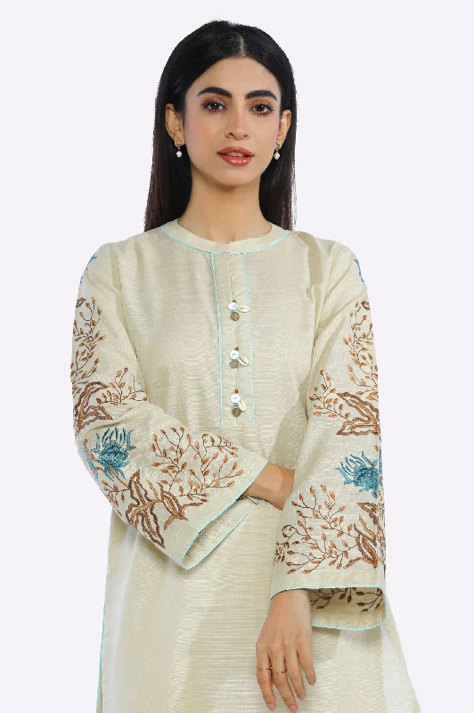 Ivory Embroidered Kurti