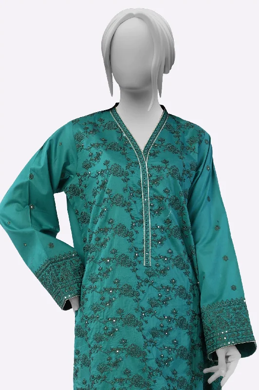 Green Embroidered Kurti