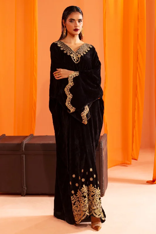 Black Embroidered Kaftan