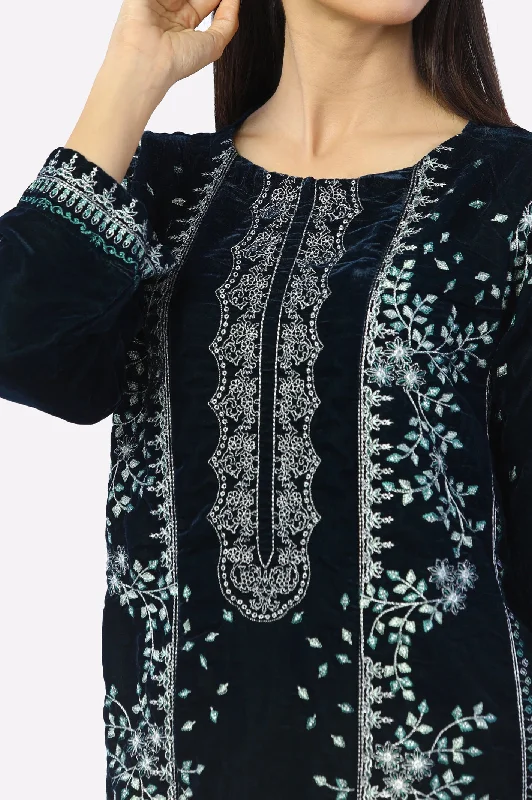 Teal Emroidered Kurti