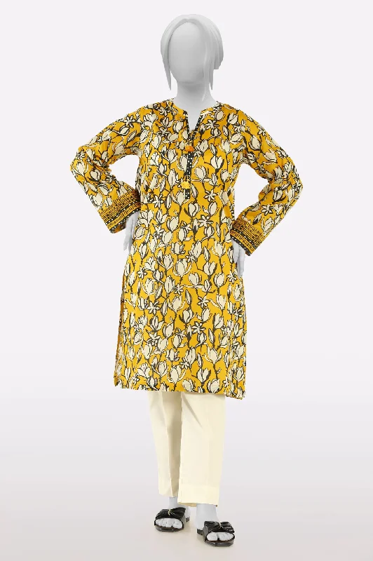 Yellow Printed Kurti