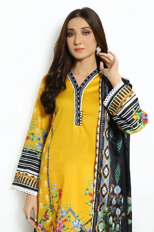 Mustard Printed 3PC