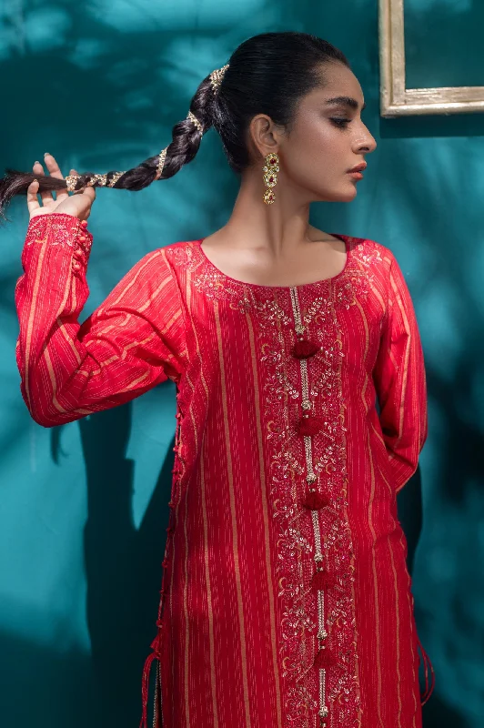 Maroon Embroidered Kurti