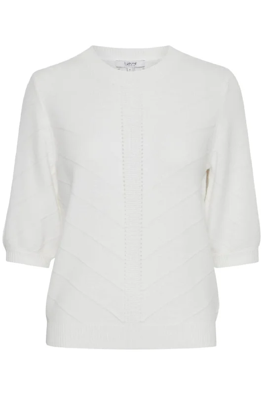 Women's Manina Short Sleeve Sweater In White