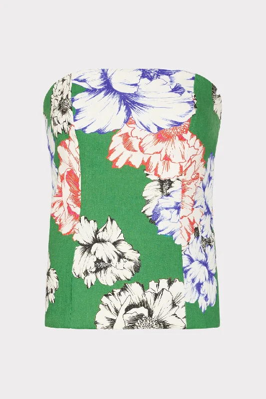 Aiden Petals In Bloom Strapless Top