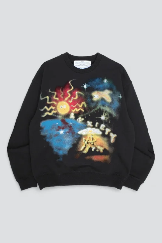 Black Anxiety Airbrush Crewneck