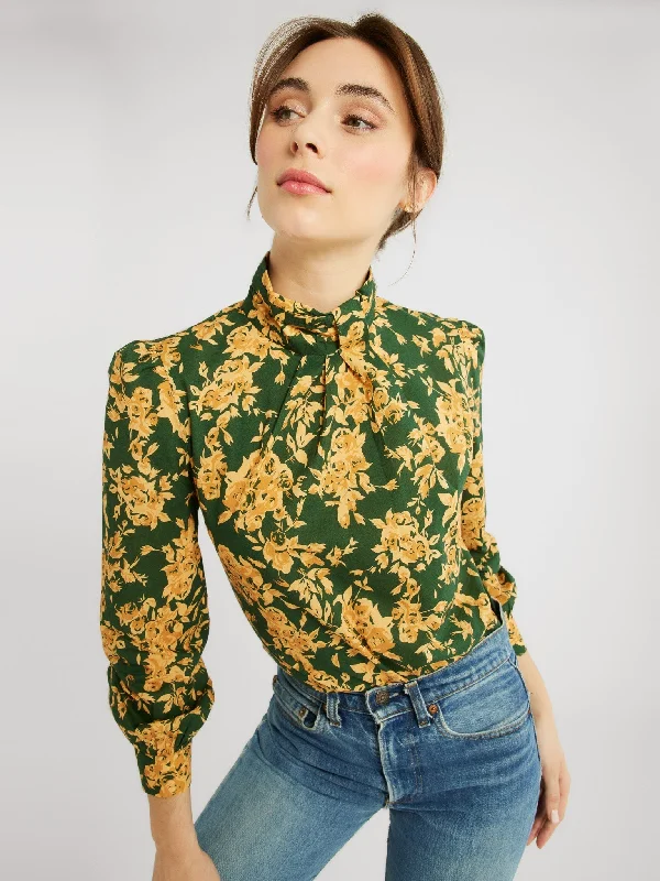 Charlotte Top in Emerald Bouquet