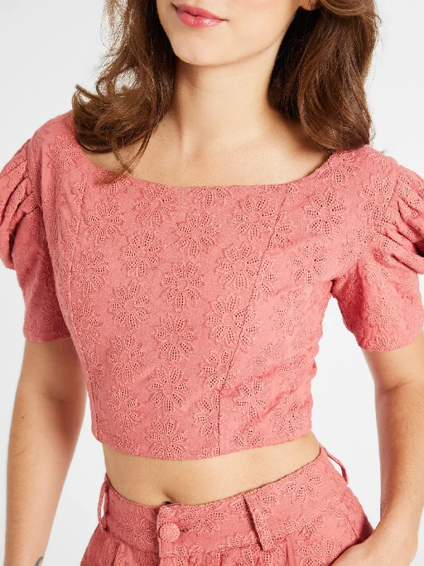 Coco Top in Rosewood Eyelet