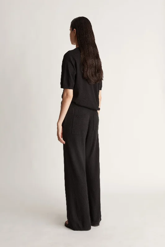 Cotton Cashmere Wide Leg Pant