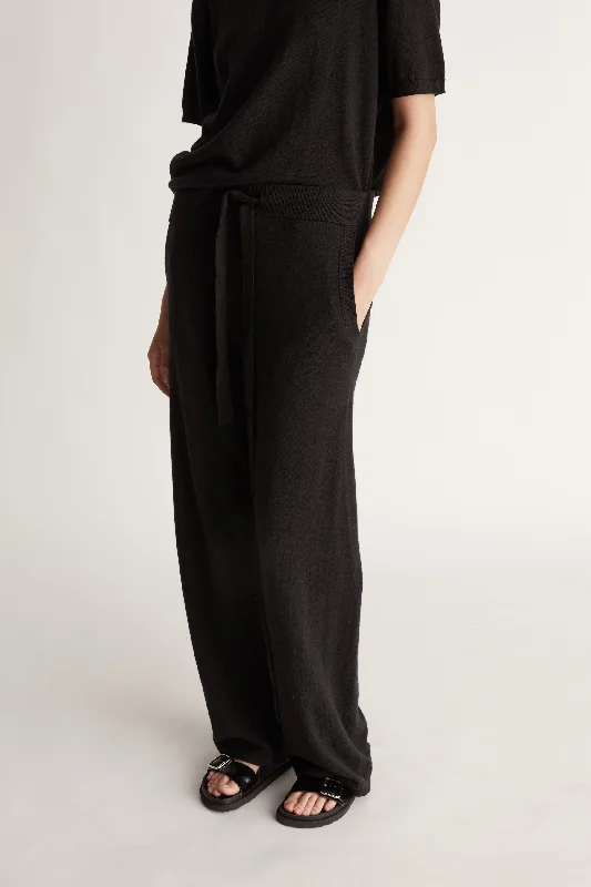 Cotton Cashmere Wide Leg Pant