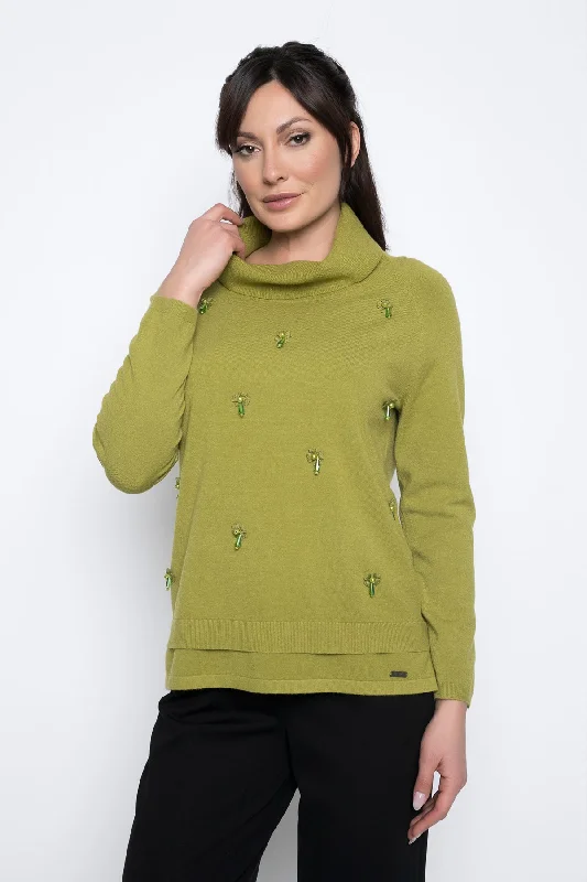 Embellished Turtle Neck Top