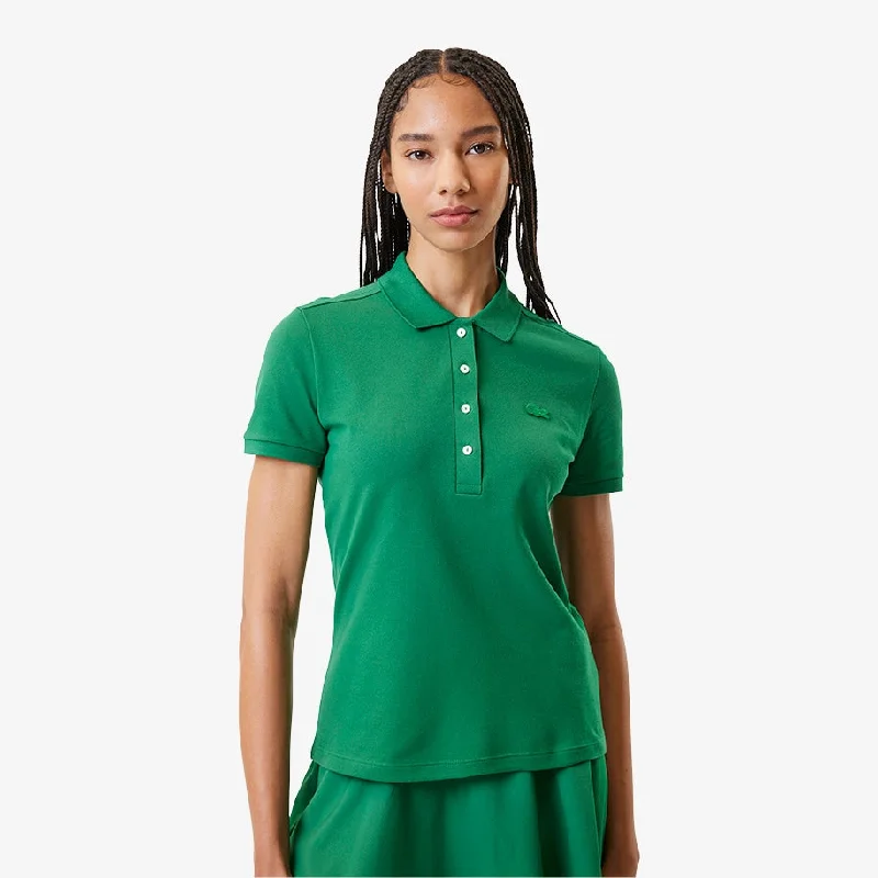 Women's Slim Fit Stretch Cotton Piqué Polo Green