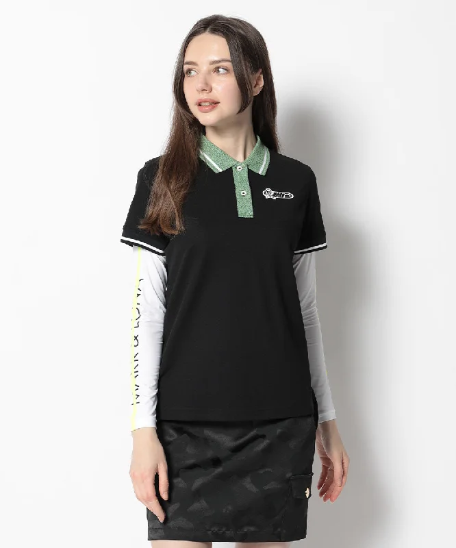 Women's Jamming Knit Collar Polo Black