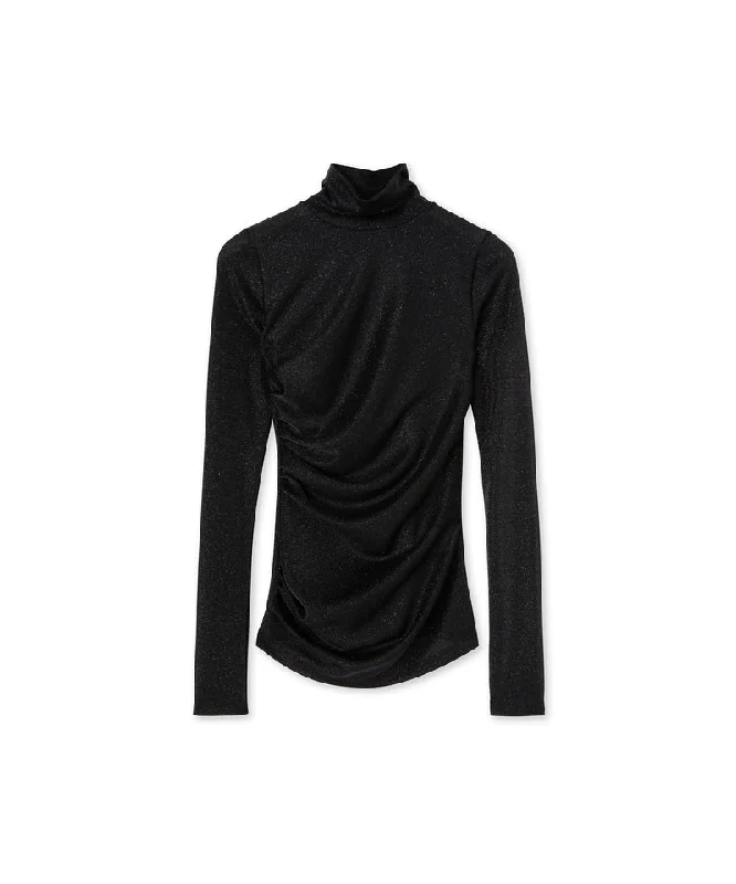 Top in fluid glittery jersey Black