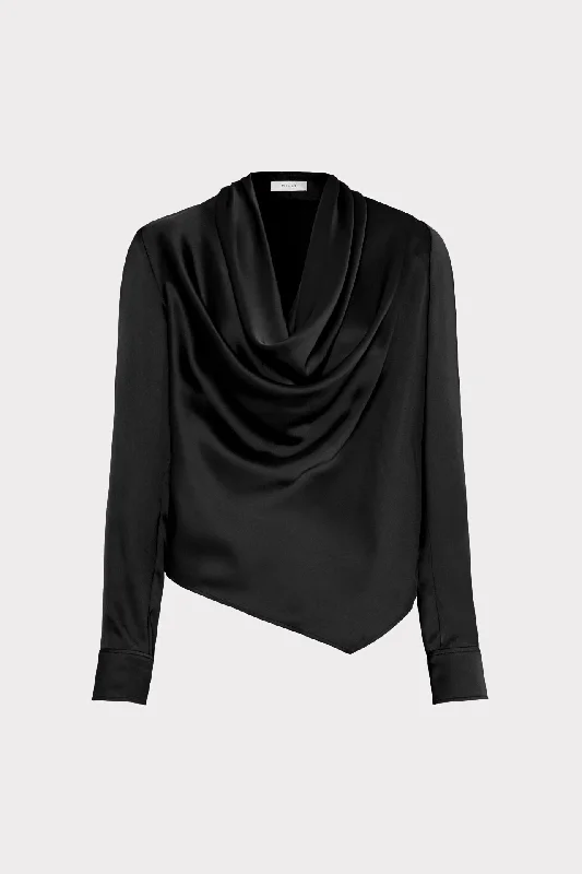 Nancy Satin Cowl Top