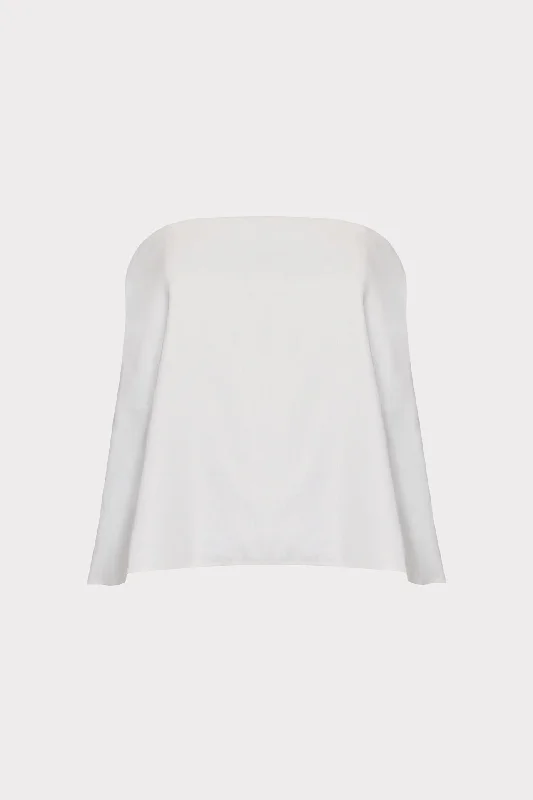 Solid Linen Strapless Top