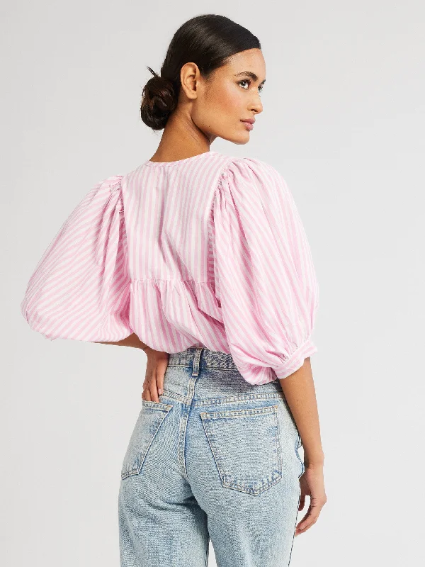 Thalia Top in Bubblegum Stripe