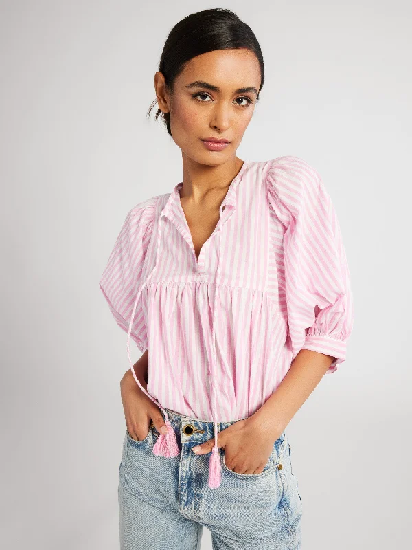 Thalia Top in Bubblegum Stripe