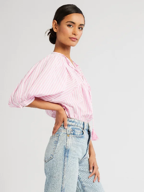 Thalia Top in Bubblegum Stripe