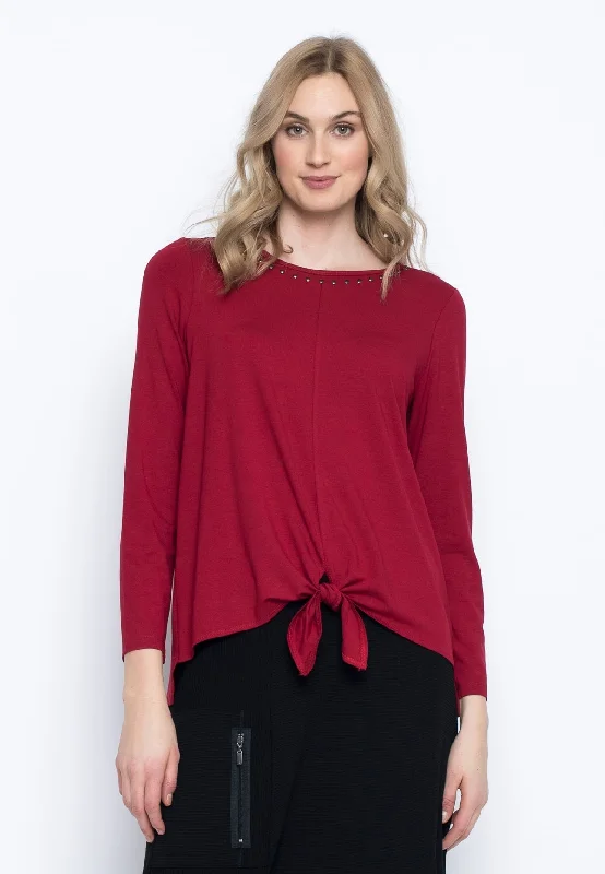 Tie-Front Embellished Top