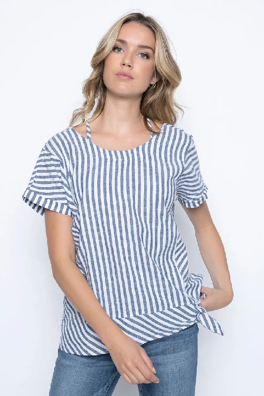 Tie-Front Top with Strappy Neckline