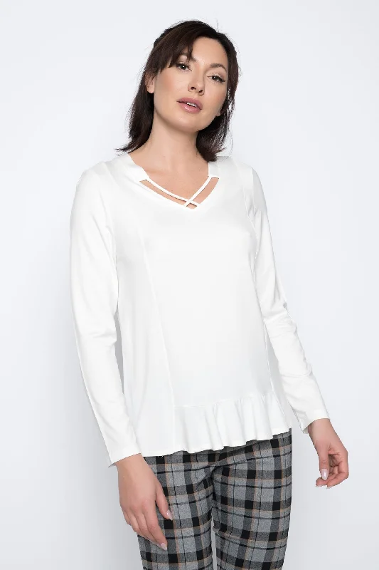 V-Neck Ruffle-Trim Top