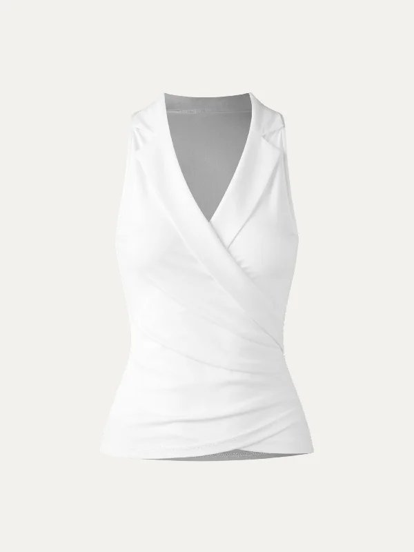 Collared Surplice Tank