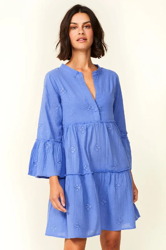 Cristina Embroidered Kaftan | Marina Blue