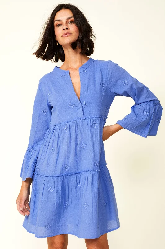 Cristina Embroidered Kaftan | Marina Blue