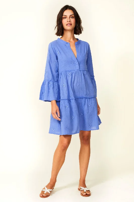 Cristina Embroidered Kaftan | Marina Blue