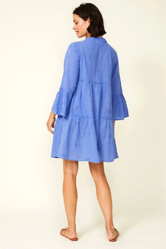 Cristina Embroidered Kaftan | Marina Blue