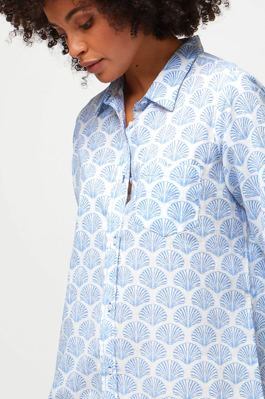 Saffron Beach Shirt | Shell Marina Blue