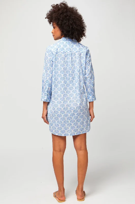 Saffron Beach Shirt | Shell Marina Blue