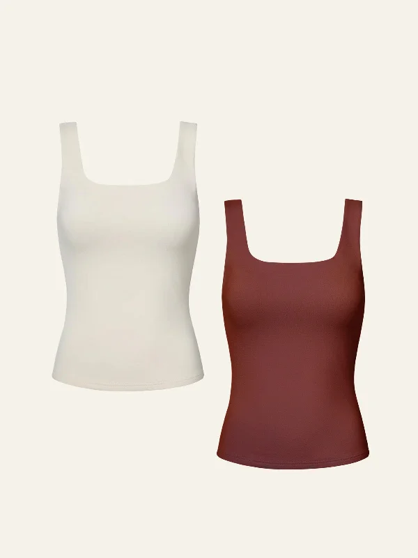 Tuckable Soft Brushed Brami Tank 2Pcs Set