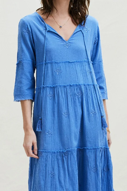 Willow Embroidered Dress | Marina Blue